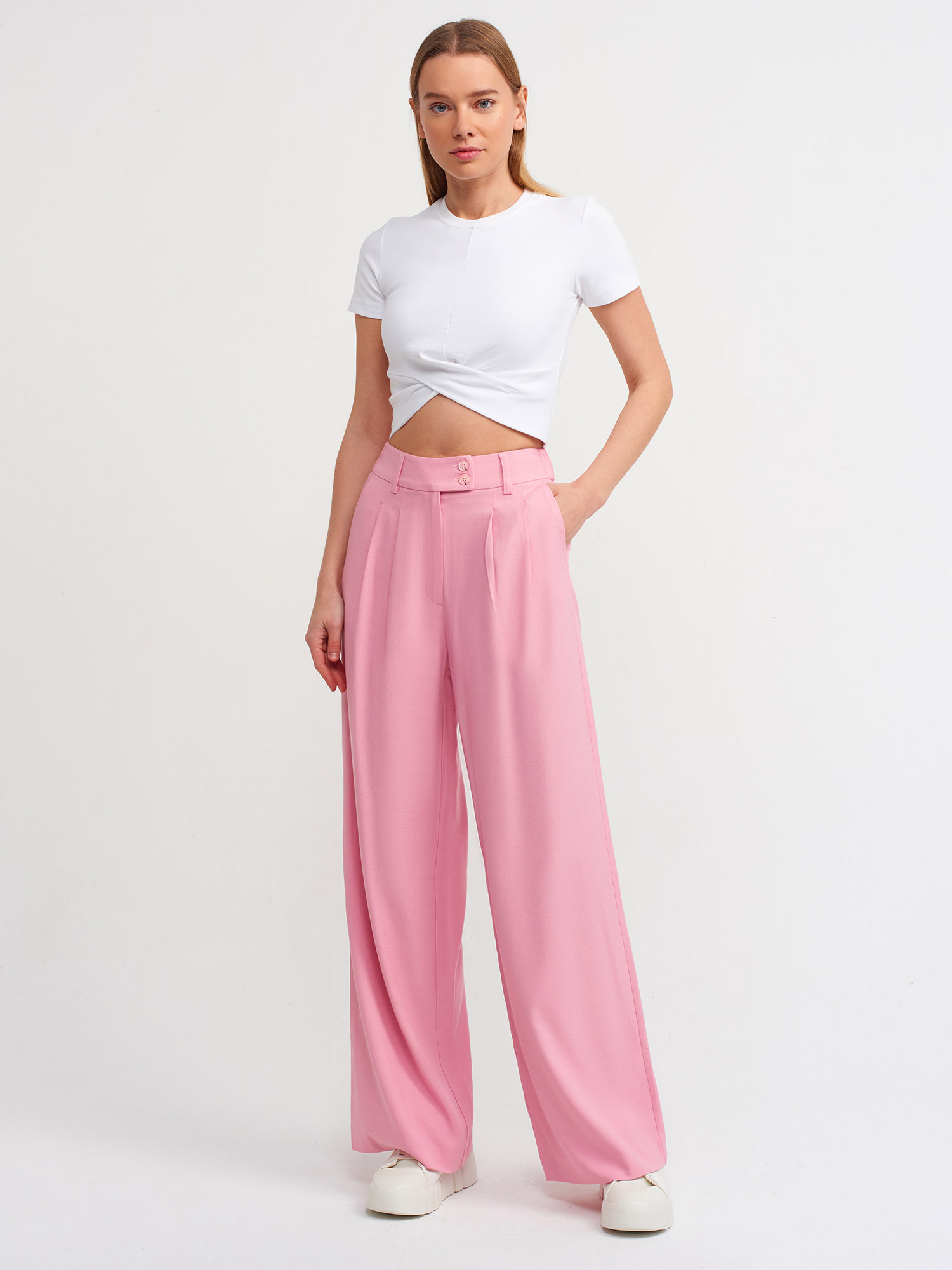70525 Rustik Culotte Pantolon-Pembe | PANTOLON | Dilvin