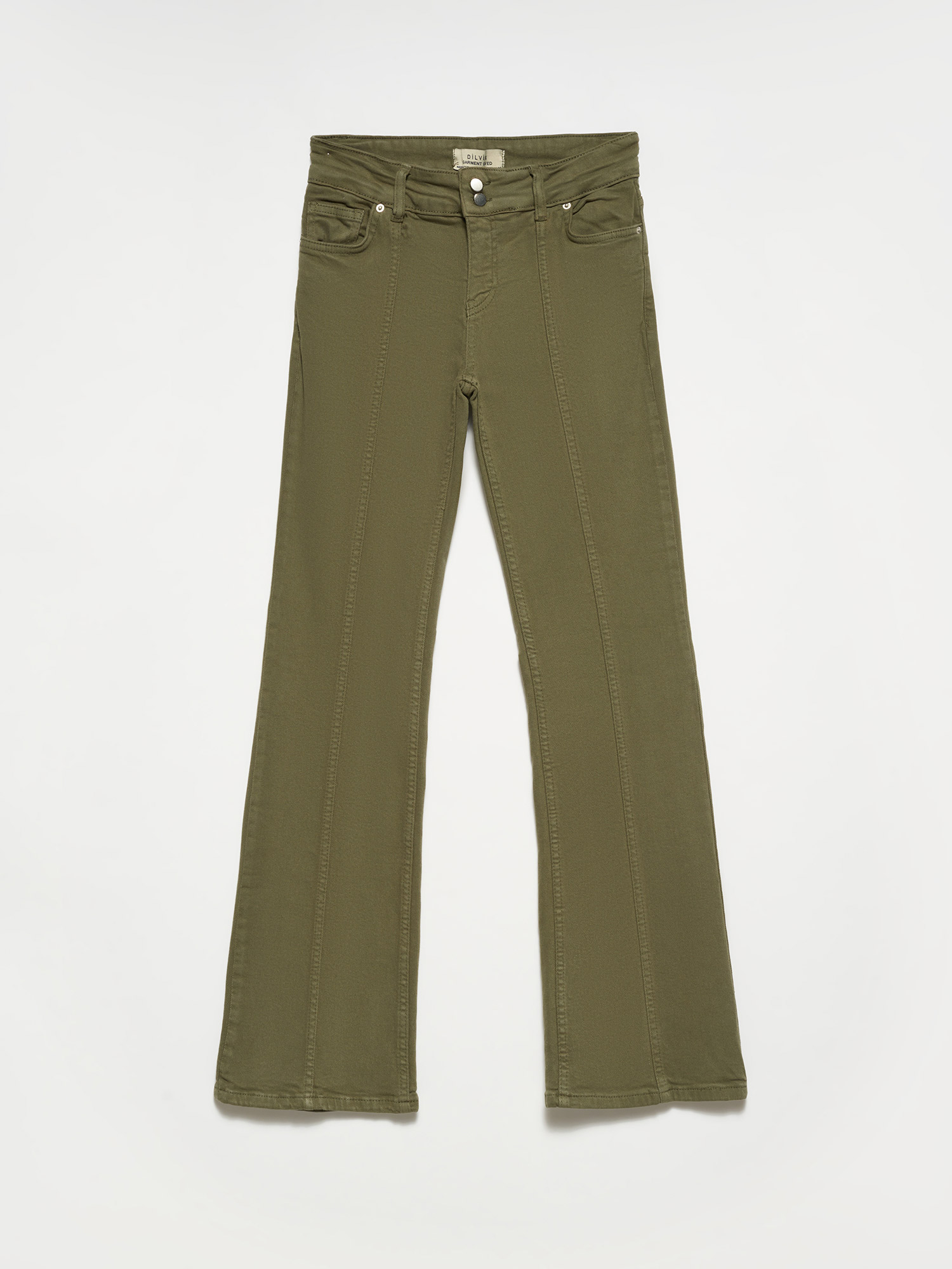 70762 Düşük Bel Flare Pantolon-Haki | JEAN PANTOLON | Dilvin