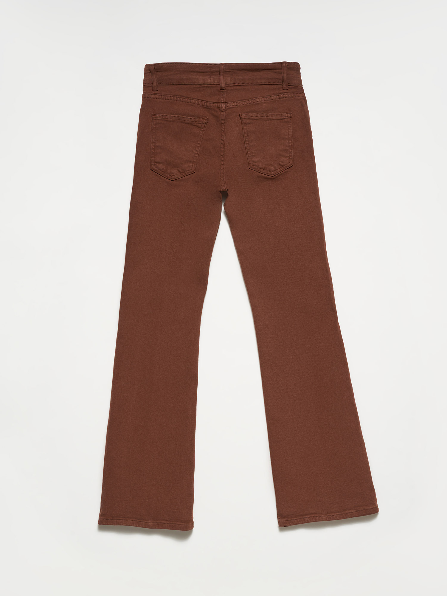 70762 Düşük Bel Flare Pantolon-Kahve | JEAN PANTOLON | Dilvin
