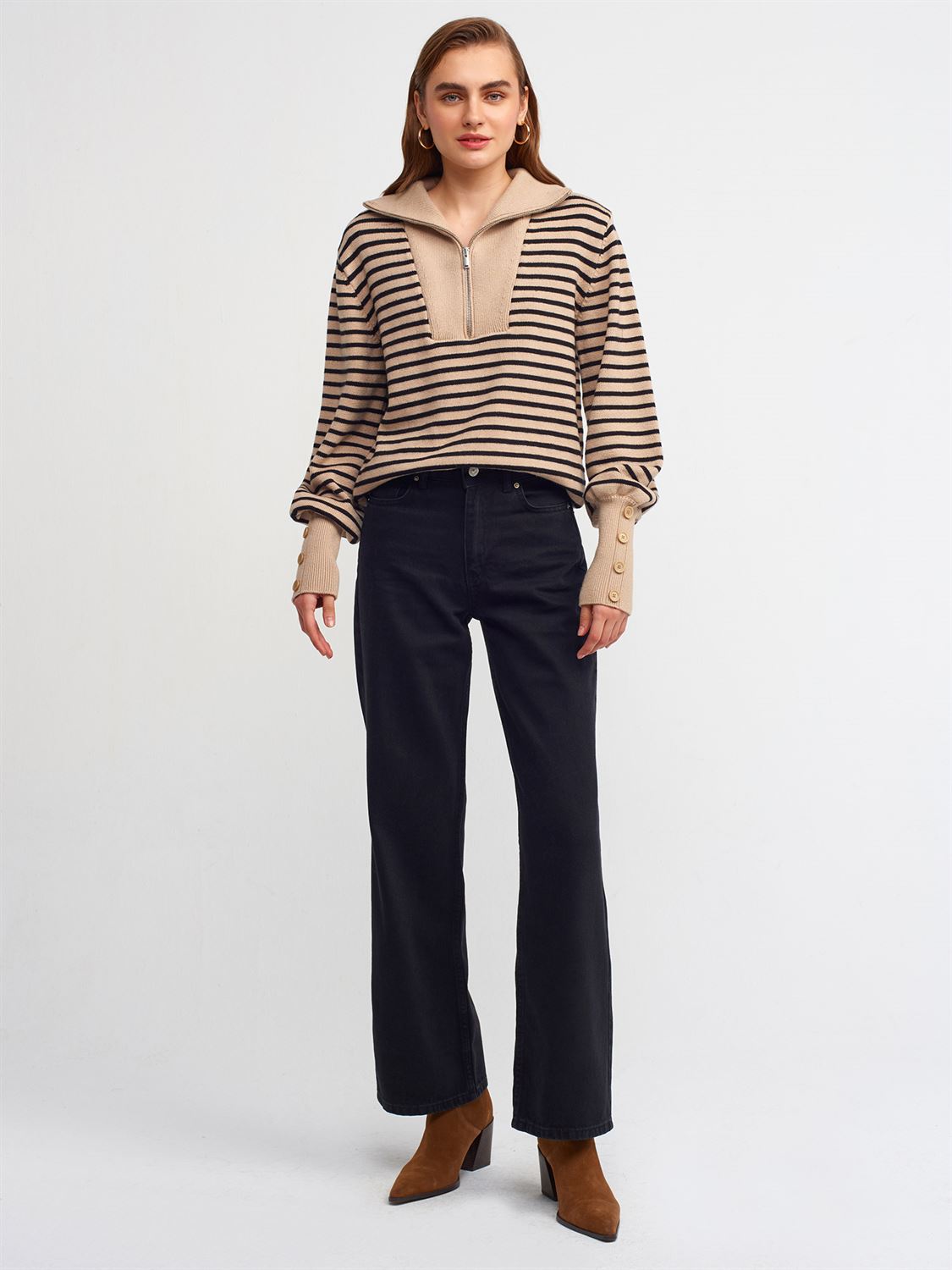 70775 Basıc Wideleg Pantolon-Siyah | JEAN PANTOLON | Dilvin