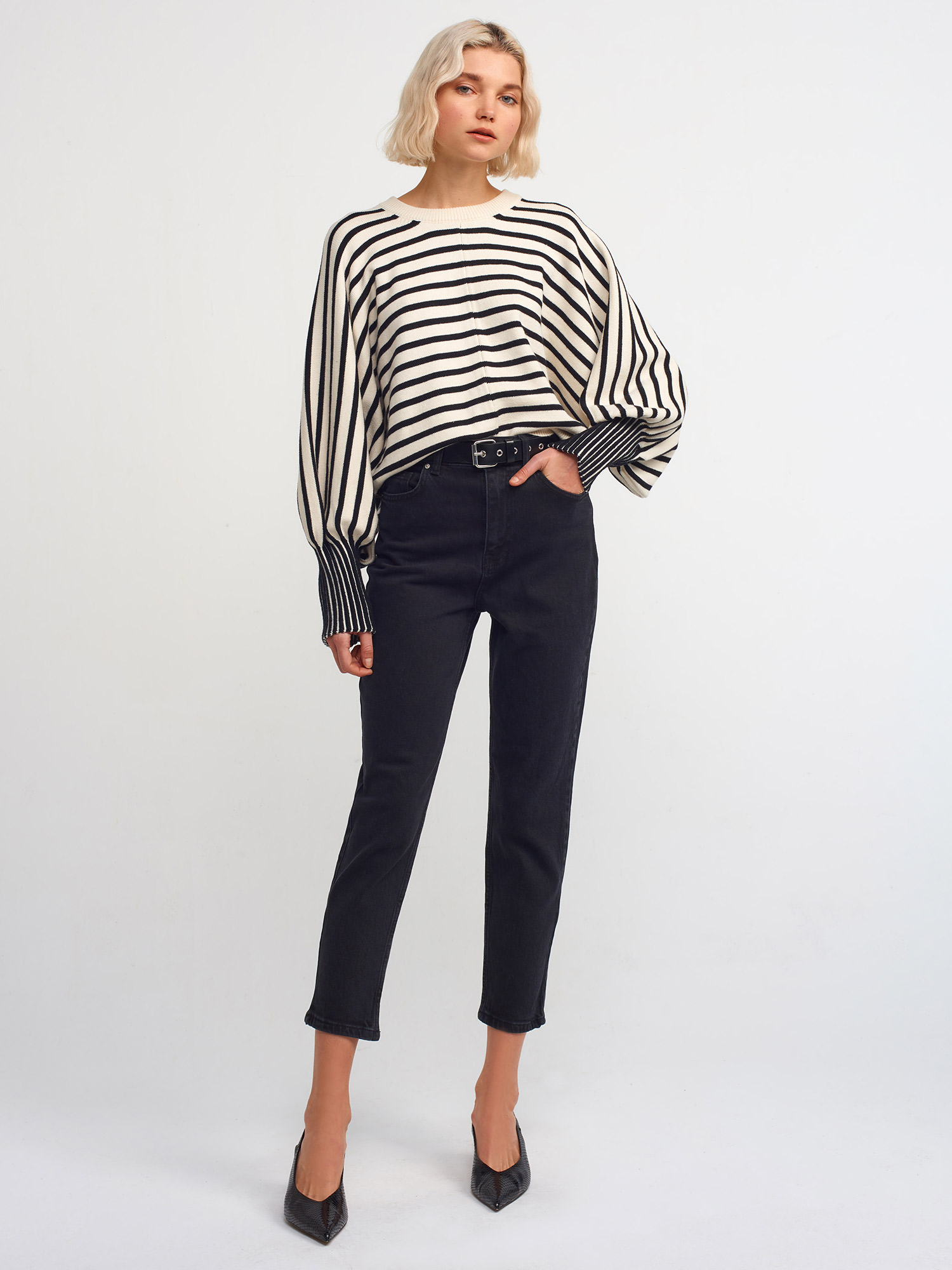 70784 Comfort Likra Mom Pantolon-Siyah | JEAN PANTOLON | Dilvin