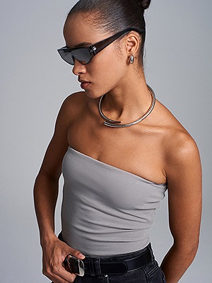 20659 Bandeau Top-Taş | BLUZ | Dilvin