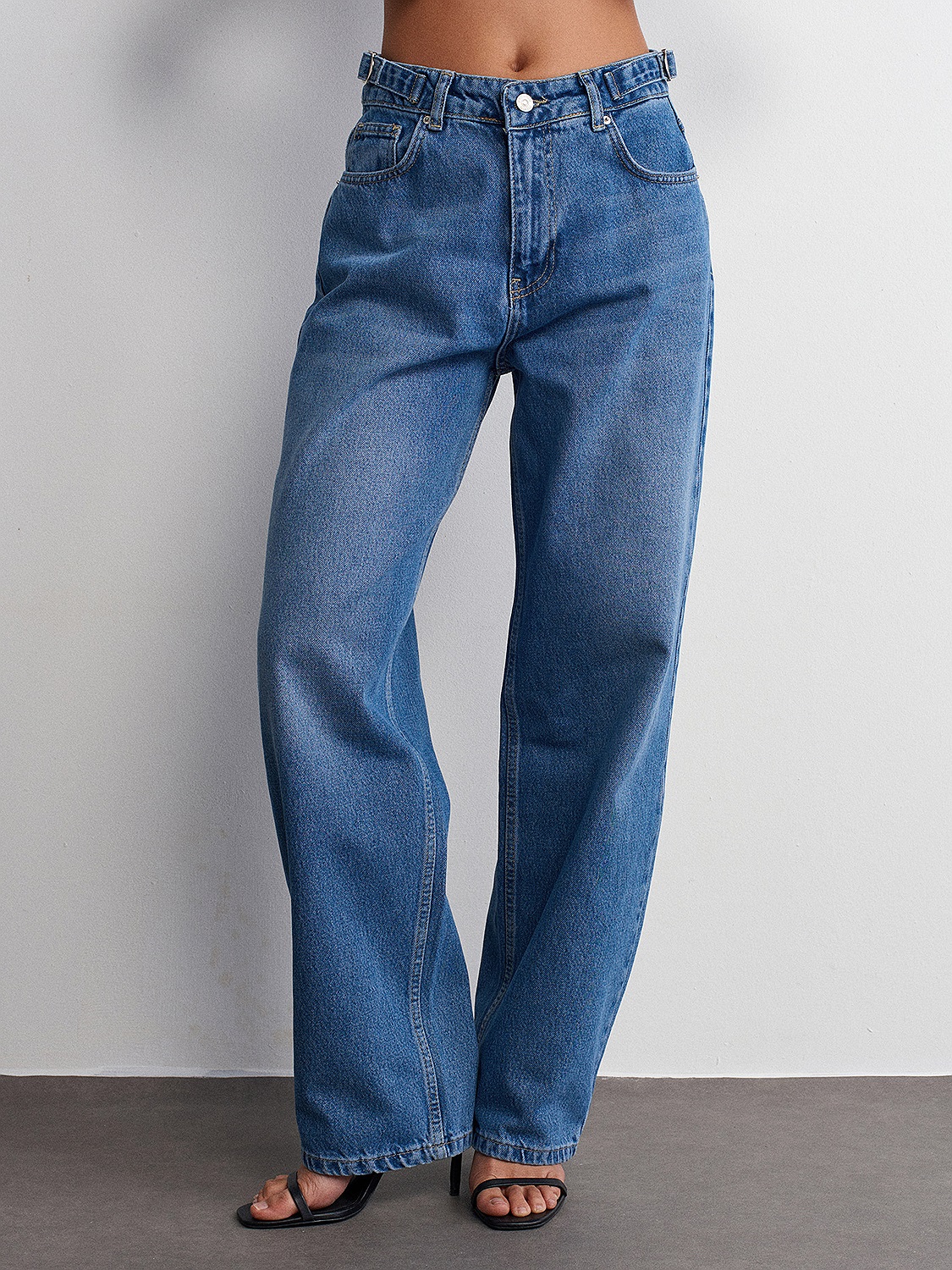 71690 Baggy Denim Pantolon-Mavi | JEAN PANTOLON | Dilvin