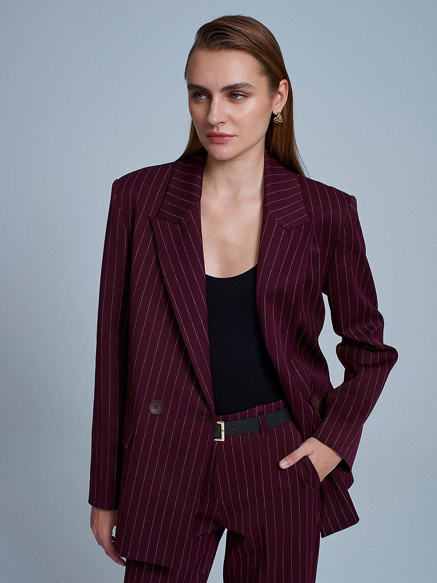 60780 Blazer Ceket-Bordo