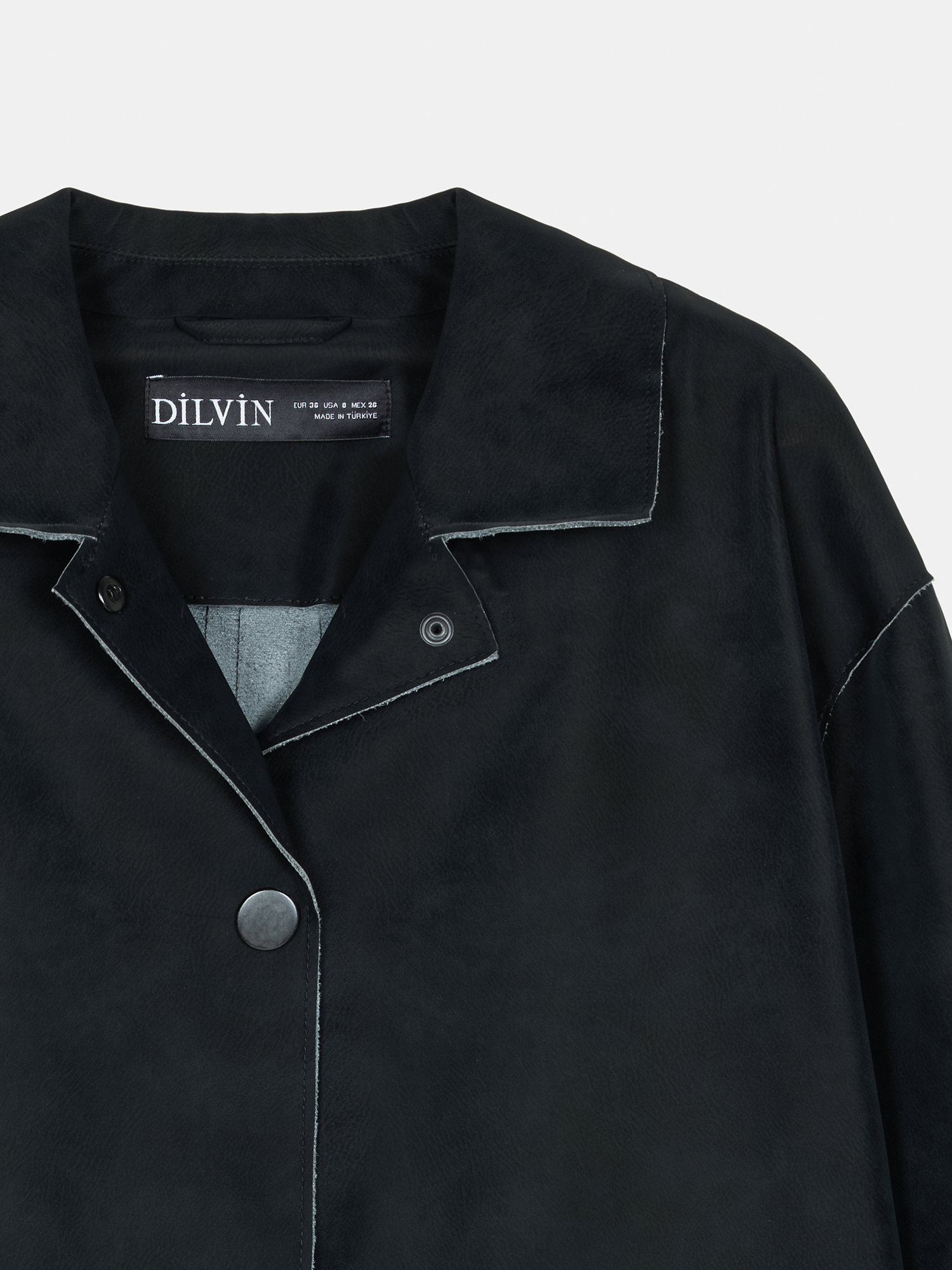 60782 Cep Detaylı Süet Ceket-Siyah | CEKET | Dilvin