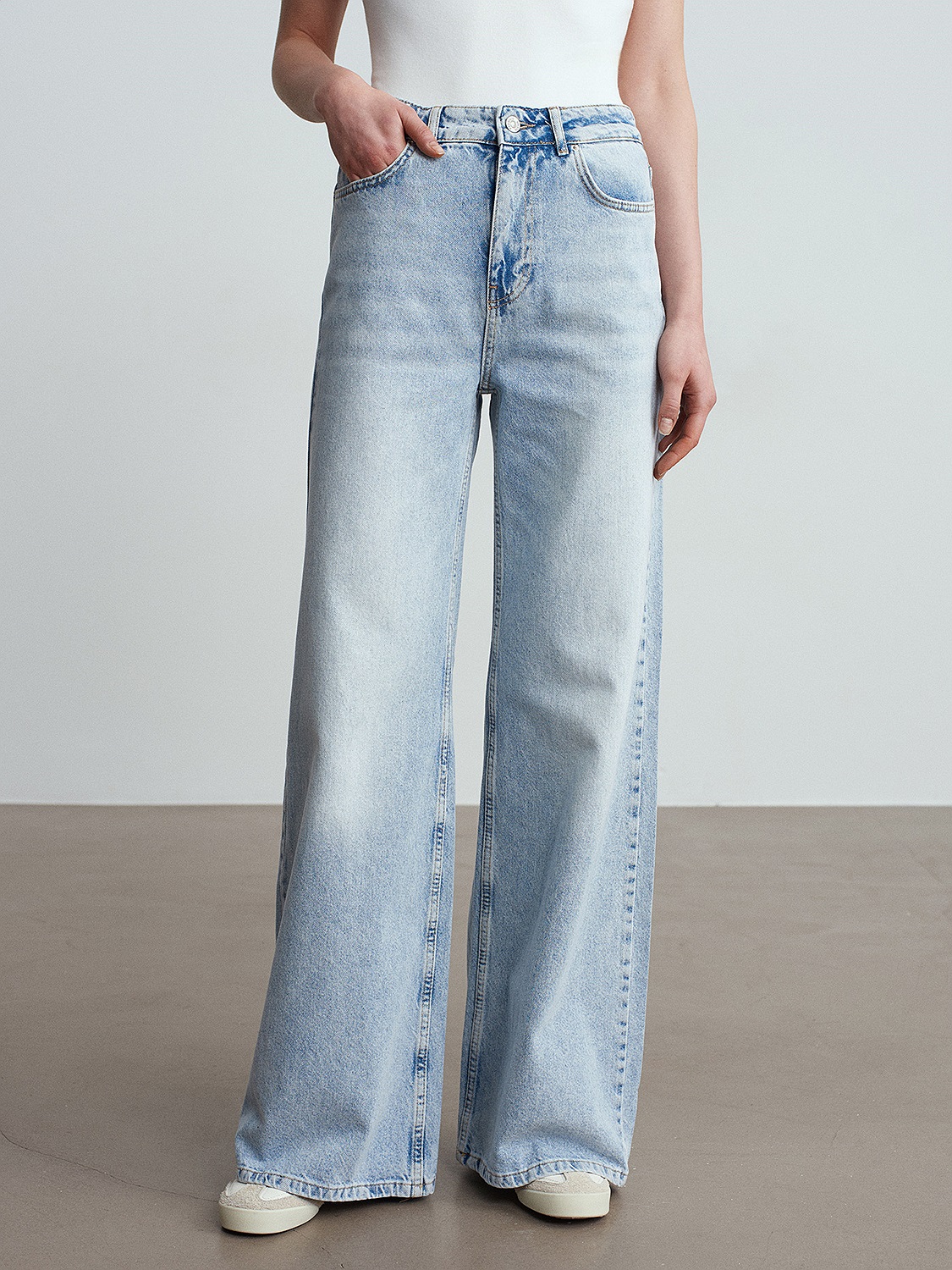 ウジ DK ミンハオ 72289 %100 Pamuk Wide Leg Jean-Mavi | JEAN PANTOLON | Dilvin