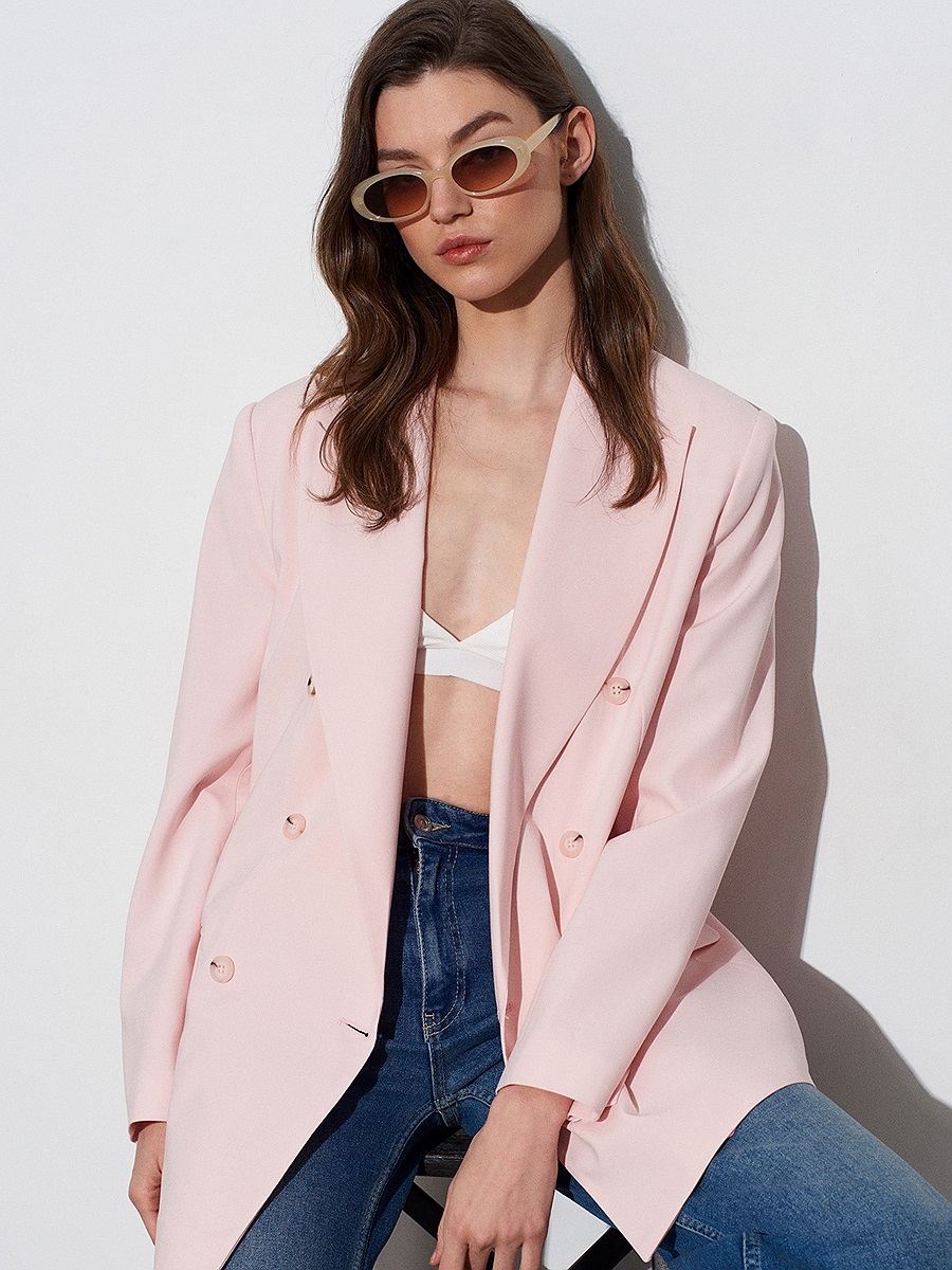 60798 Blazer Ceket-Pembe | CEKET | Dilvin
