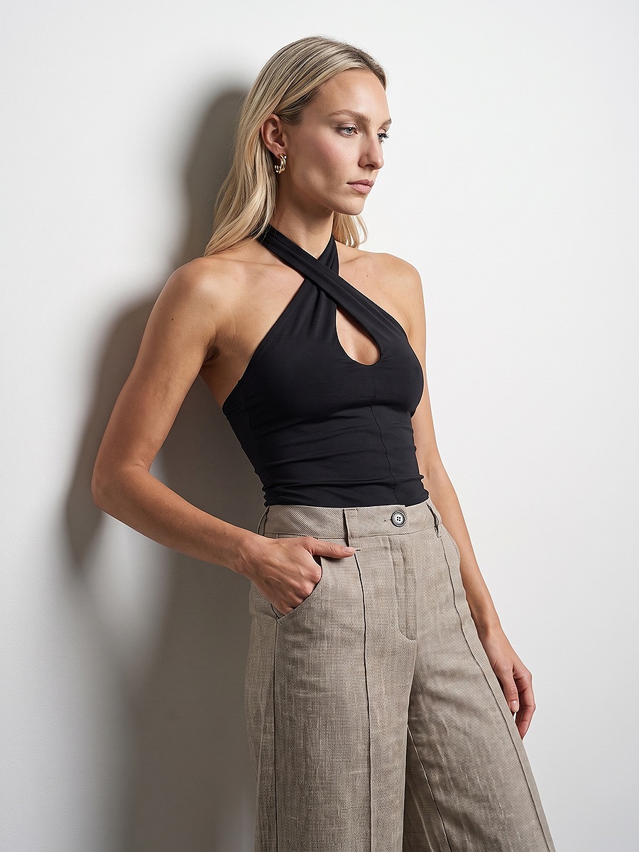21267  Halter Top-Siyah