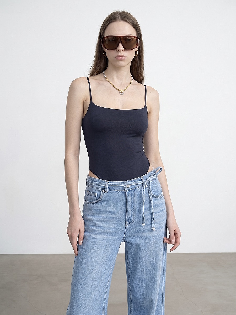 21216 Askılı Bodysuit-K.Lacivert