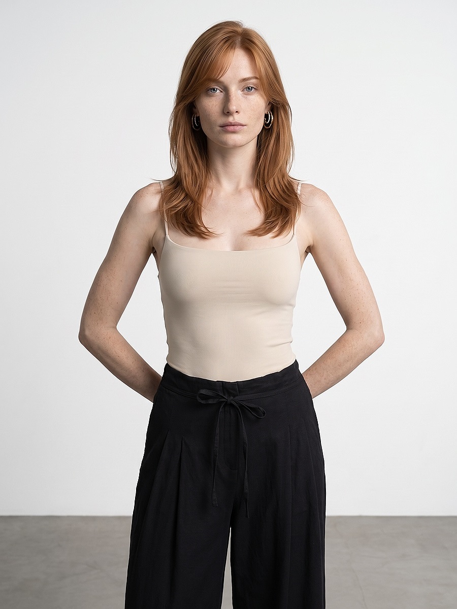 21216 Askılı Bodysuit-Taş