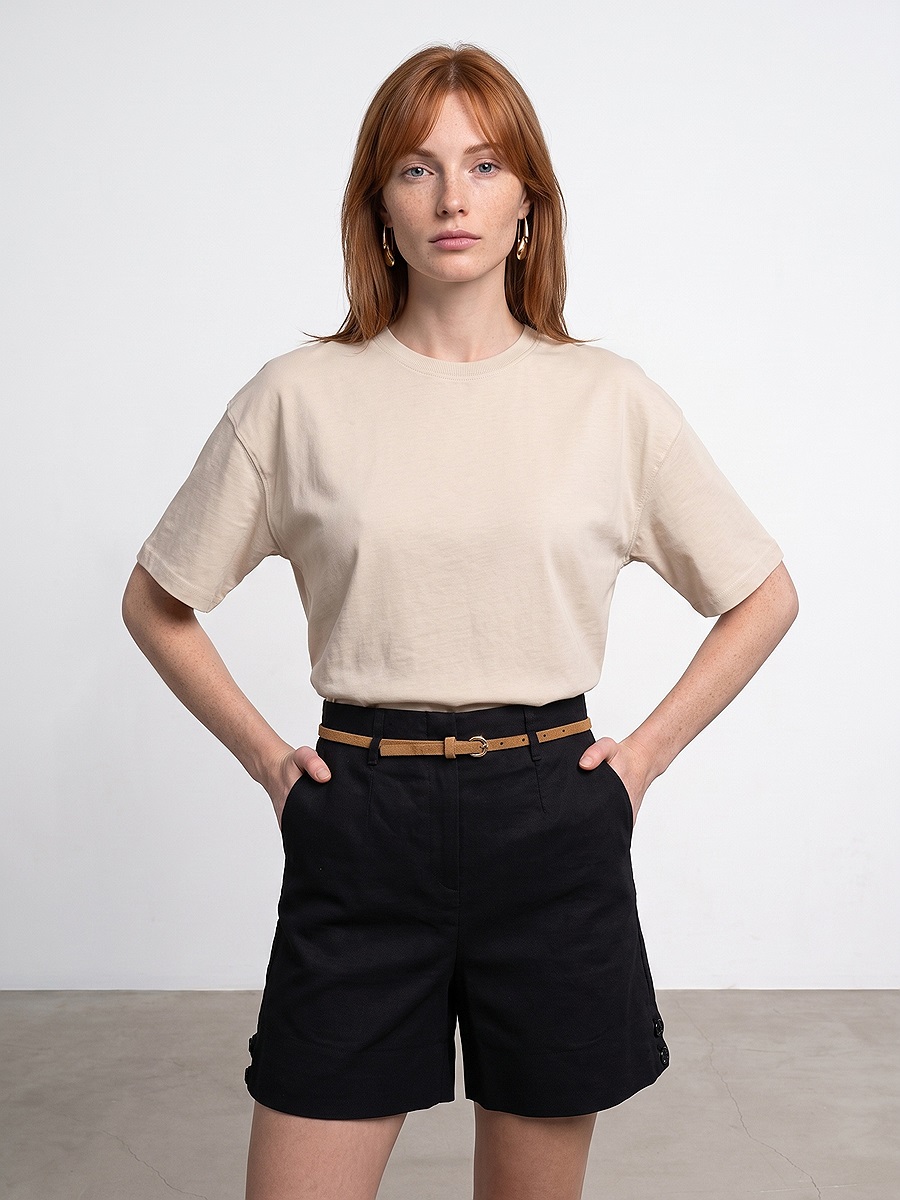 31017 %100 Pamuk Basic T-Shirt-Taş