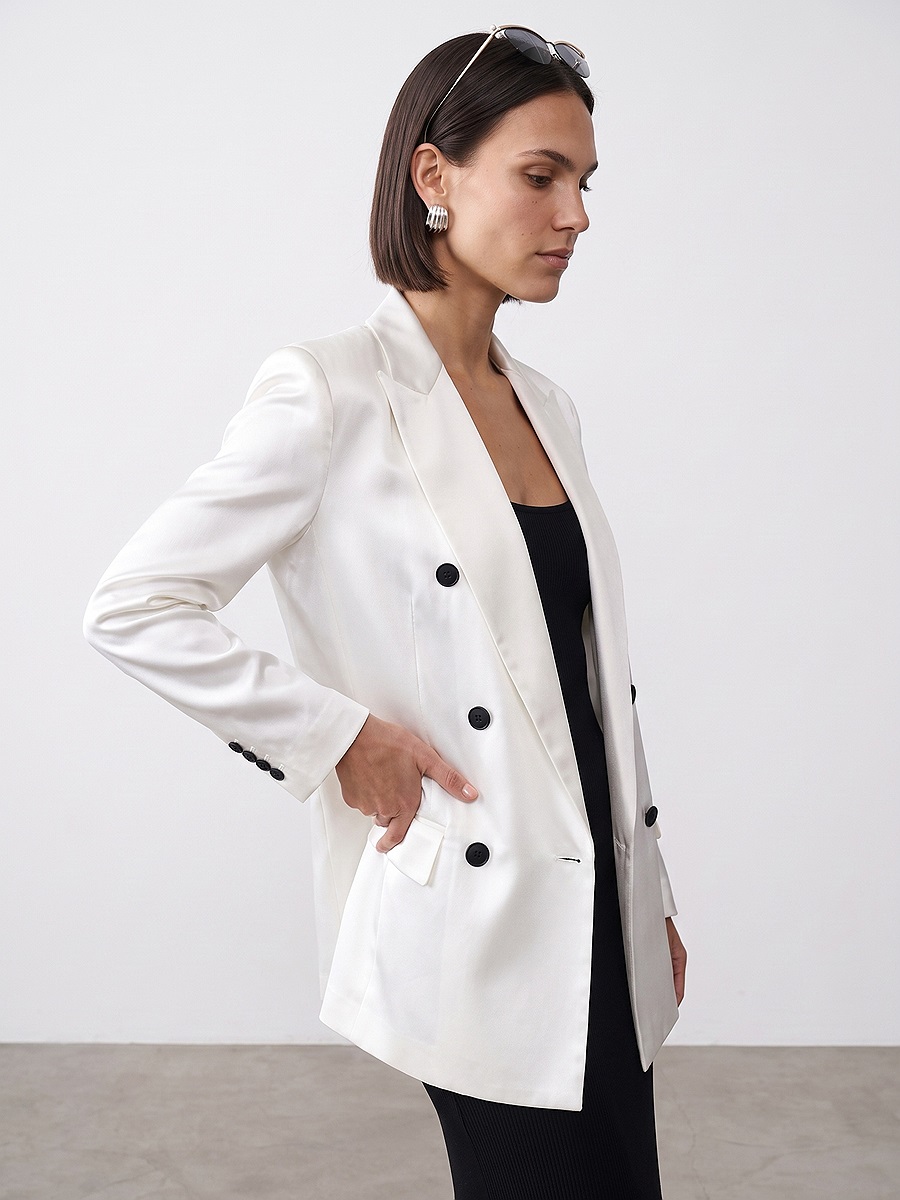 60813 Blazer Ceket-Beyaz