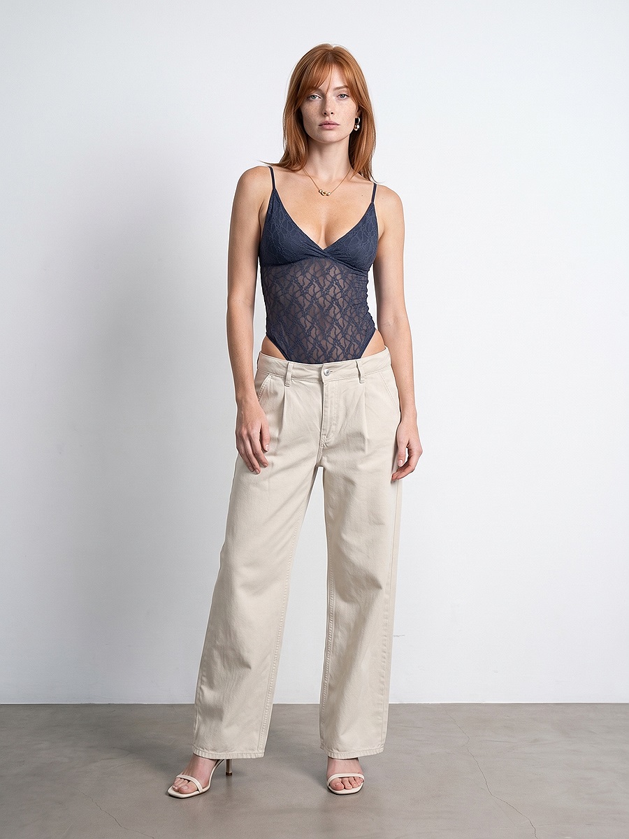 32842 Dantel Bodysuit-İndigo