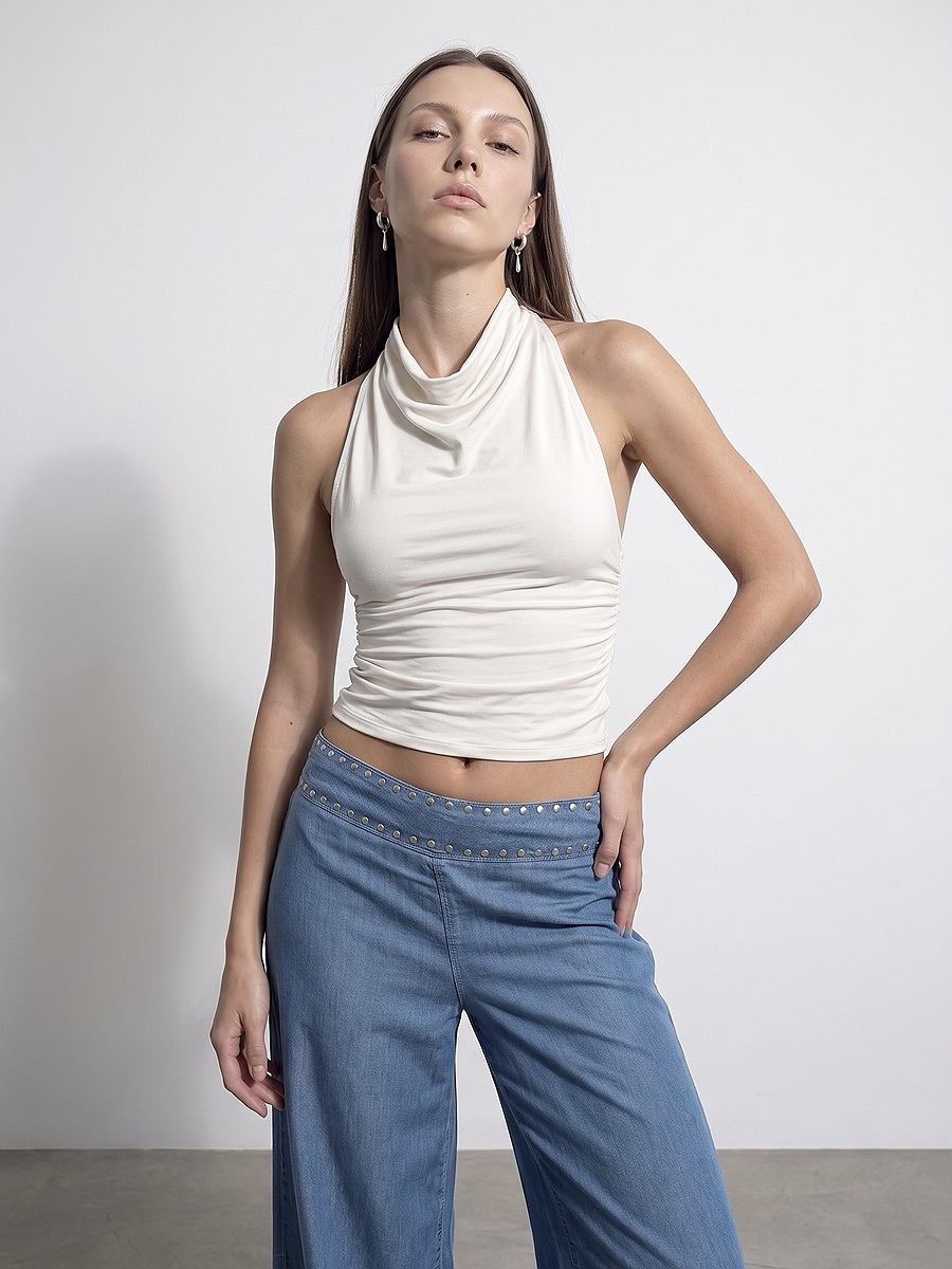 21246 Degaje Yaka Top-Ekru