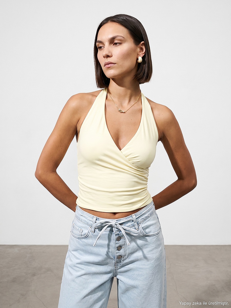 21268 Halter Top-Açık Sarı