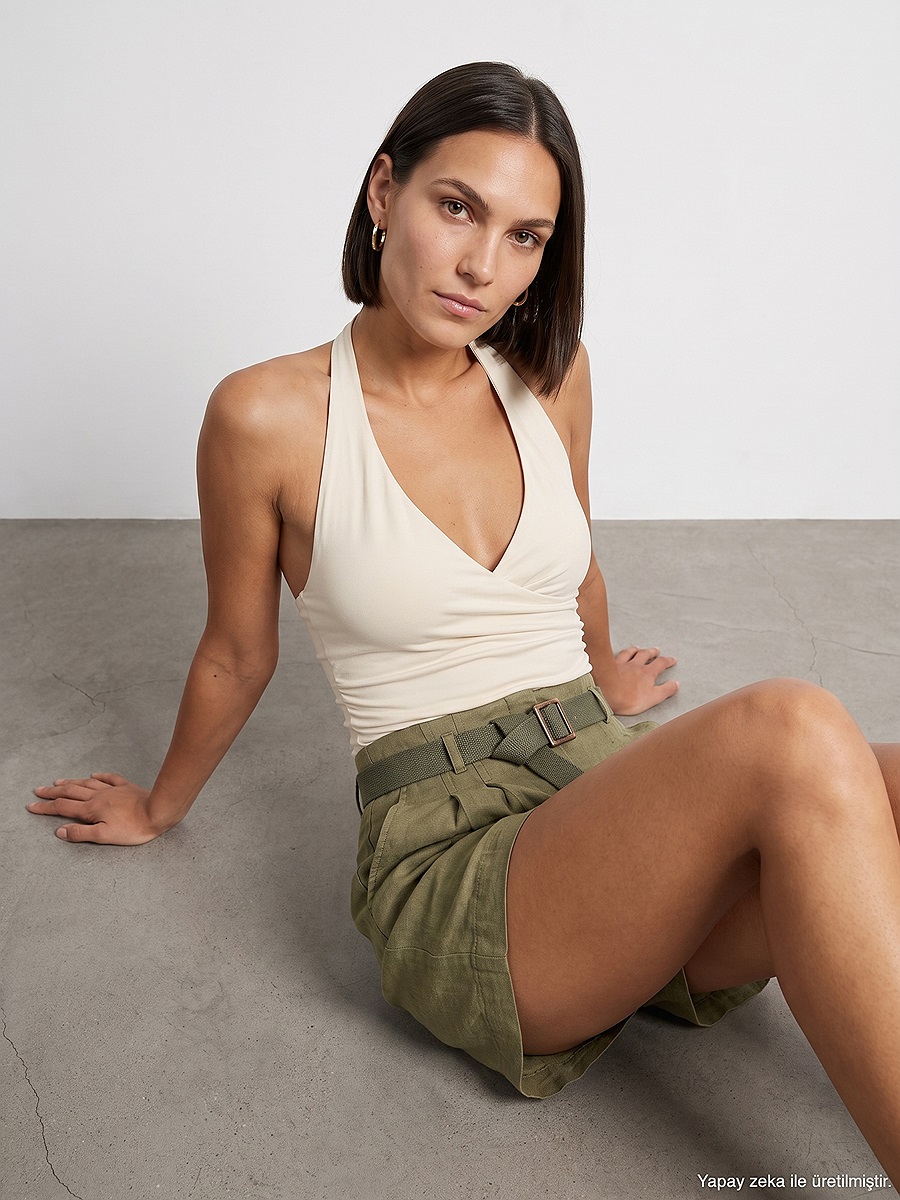 21268 Halter Top-Taş