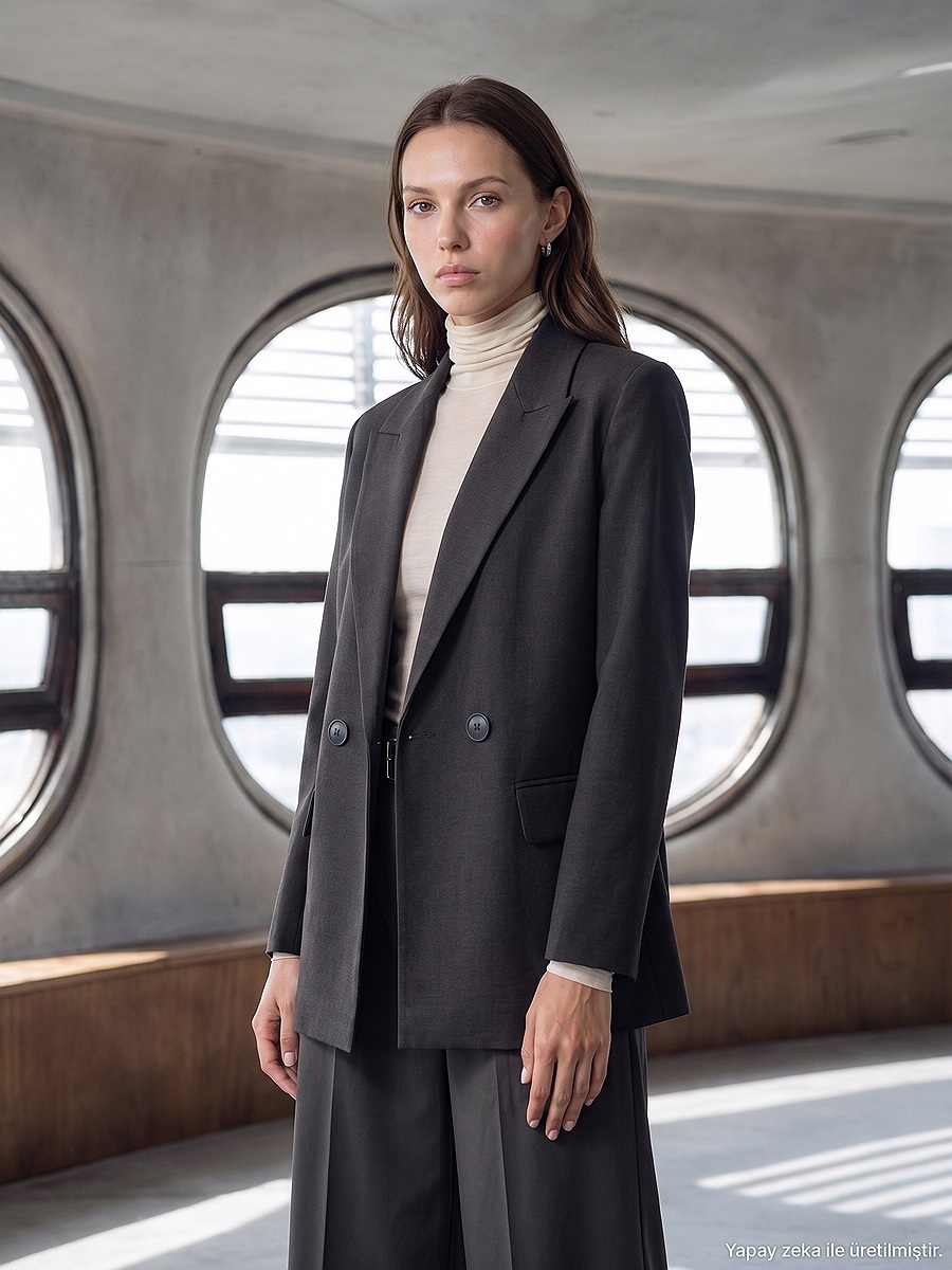 60821 Blazer Ceket-Kahve