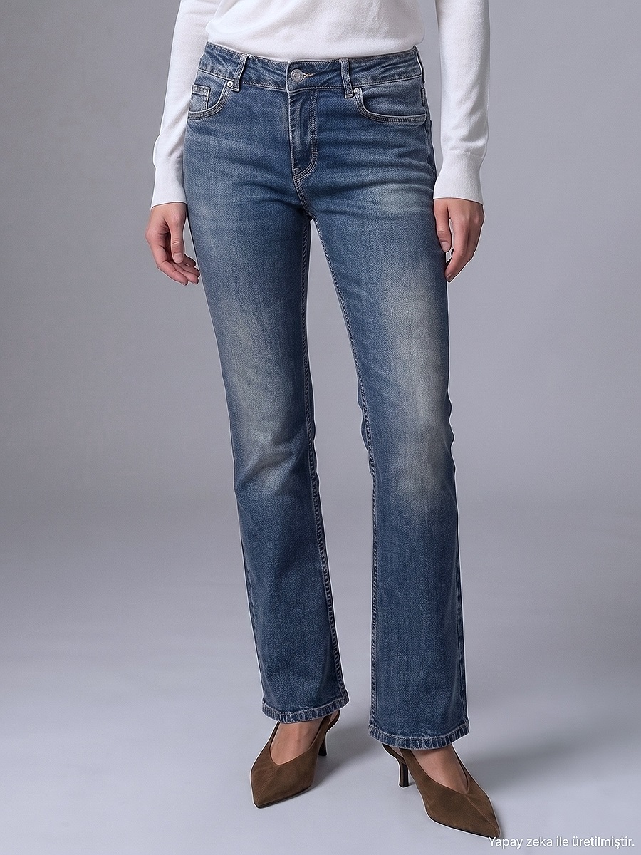 72353 Düşük Bel Likralı Flare Jean-Tint