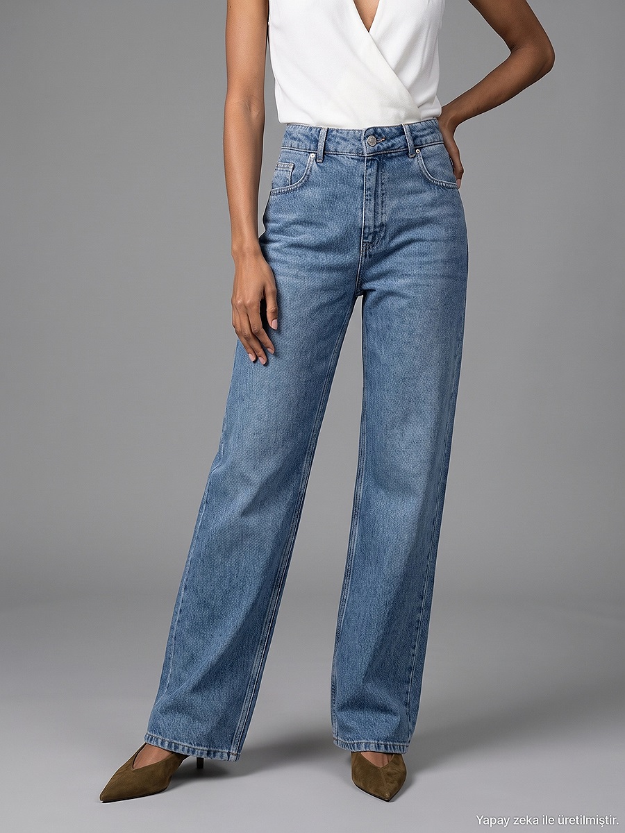 72356 %100 Lyocell Wide Leg Jean-Mavi