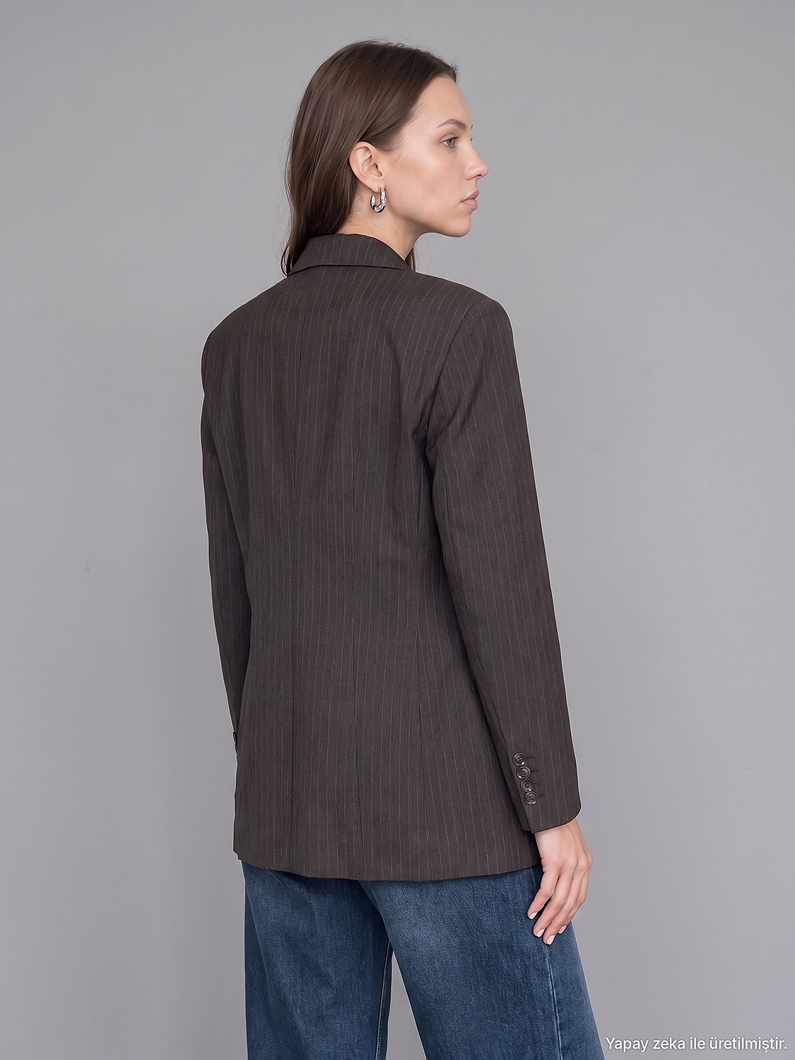 60817 Çizgili Blazer Ceket | CEKET | Dilvin