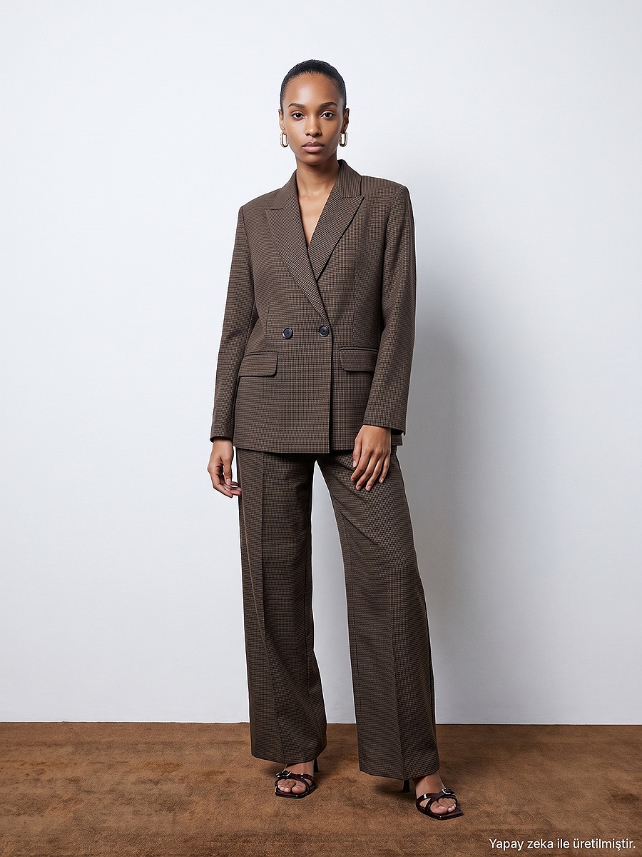 60820 Blazer Ceket-Kahve
