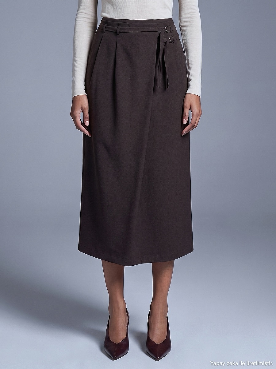 81085 Kemerli Midi Etek-Kahve