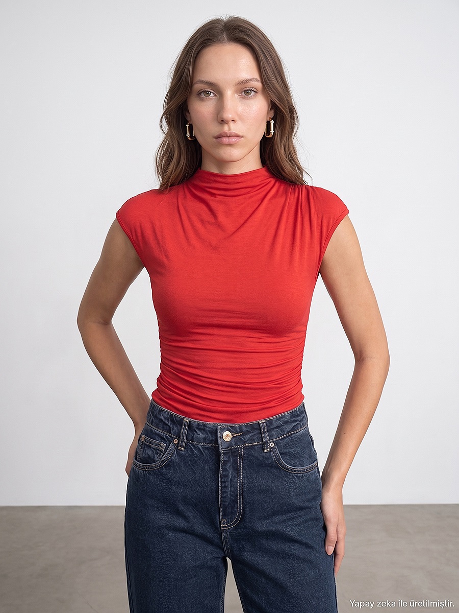 33211 Bra-Free Büzgü Detaylı Top