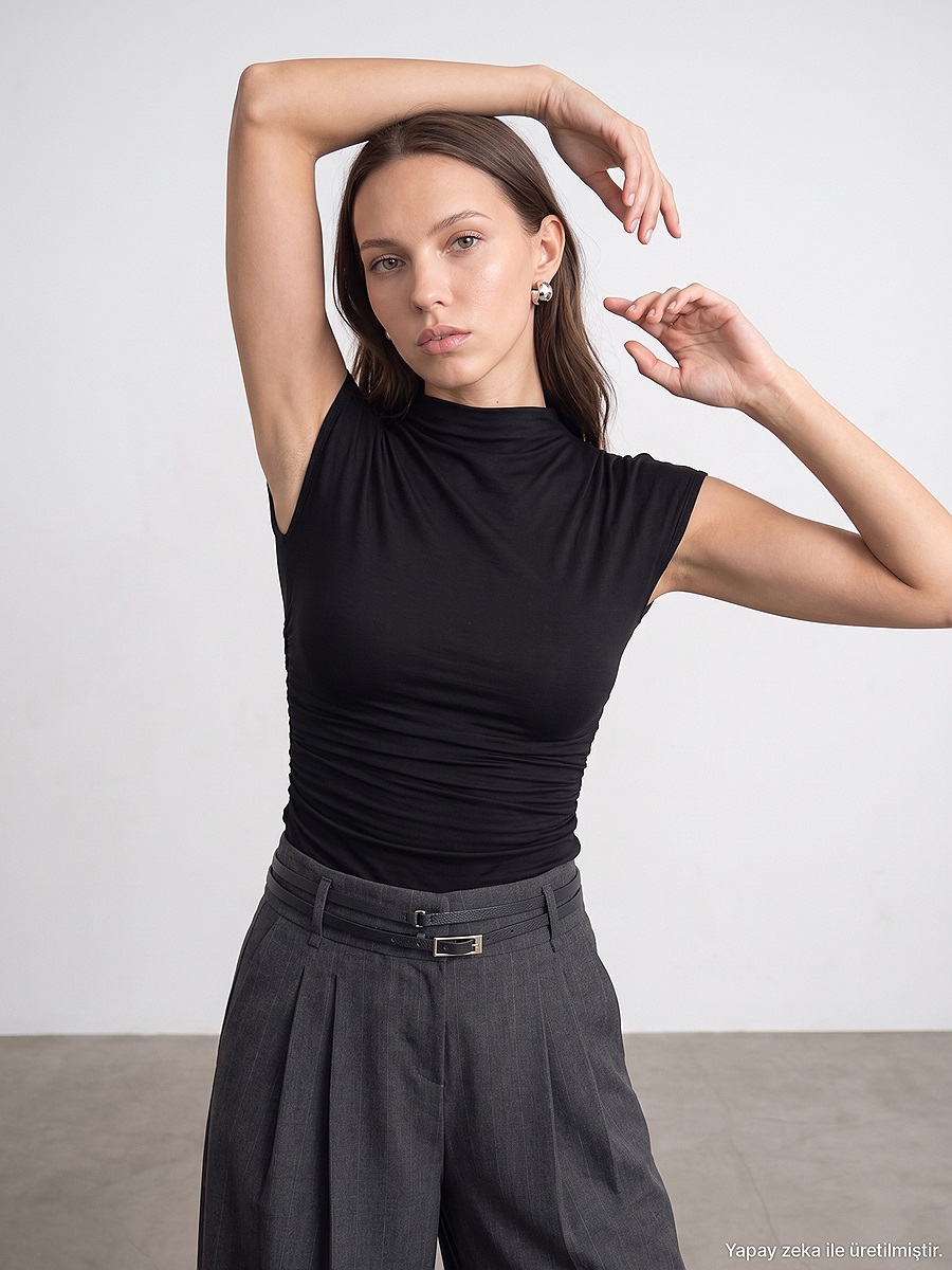 33211 Bra-Free Büzgülü Bluz