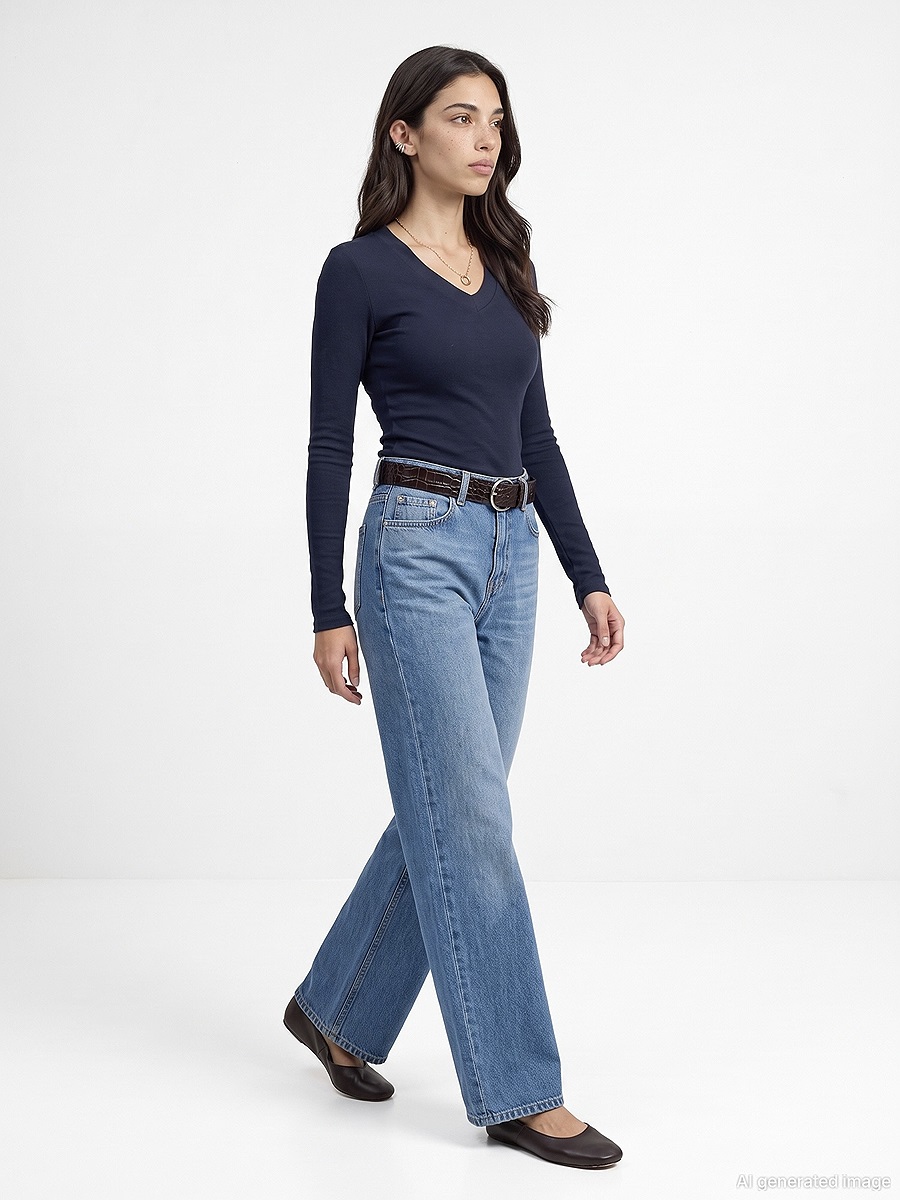 33286 Sıcak Tutan V Yaka Bra-Free Top