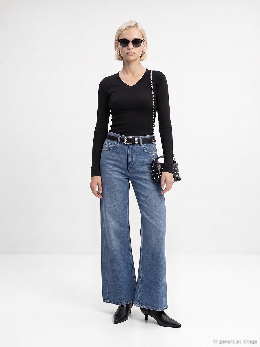 33286 Sıcak Tutan V Yaka Bra-Free Top