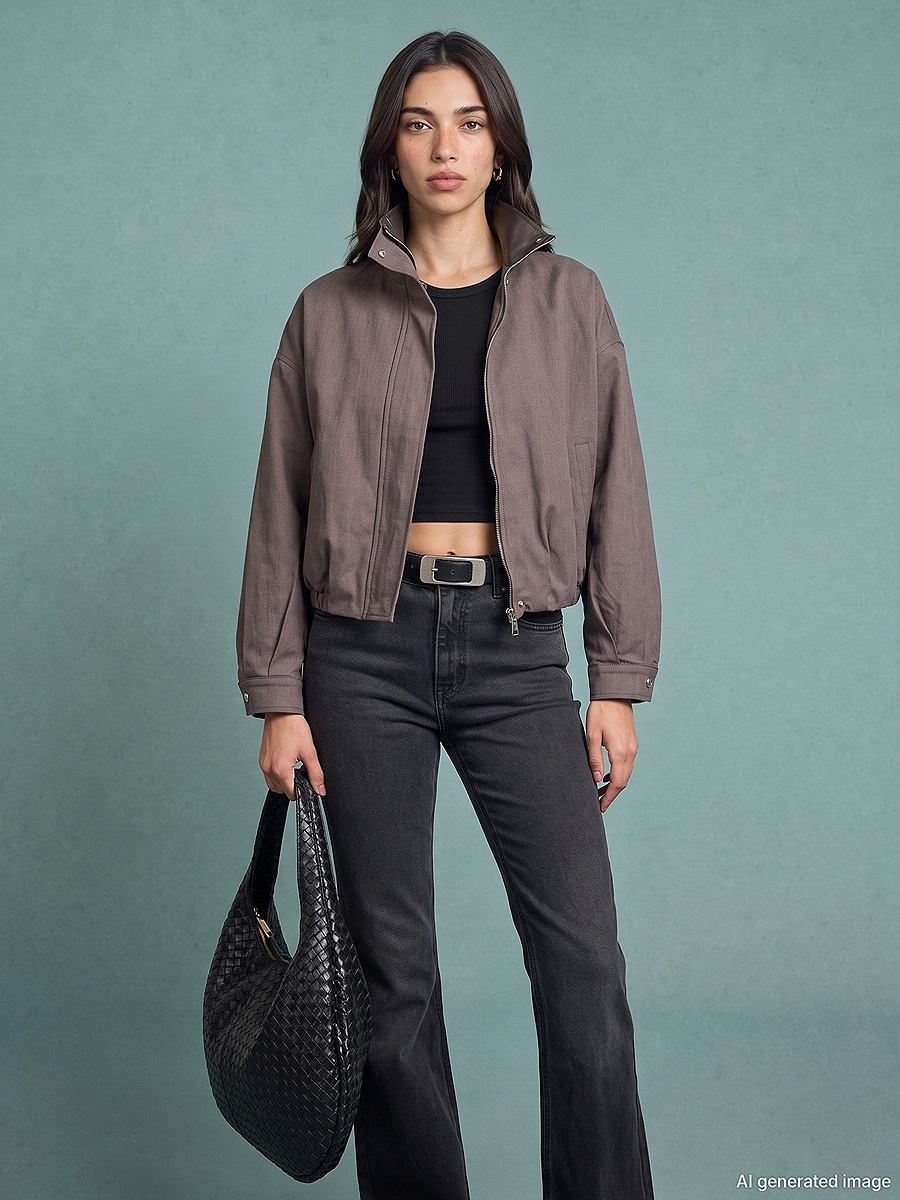 60828 Dik Yaka Bomber Ceket